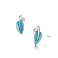 Rowan Stud Earrings in Sage Enamel with Moonstone