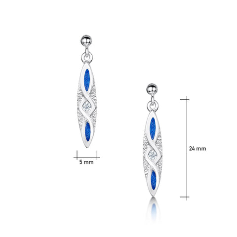 Sweetheart CZ Drop Earrings in Electric Enamel