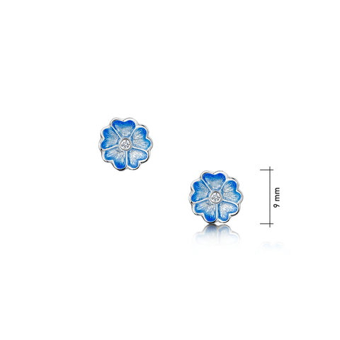 Primula Scotica Cubic Zirconia Stud Earrings in Forget-Me-Not Blue