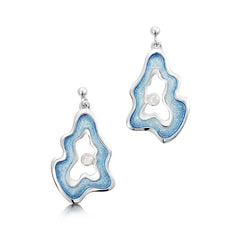 Rock Pool Enamel Dress Drop Earrings with Moonstone by Sheila Fleet Jewellery