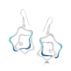 Tidal Islands Cubic Zirconia Dress Drop Earrings with Cubic Zirconia by Sheila Fleet Jewellery