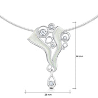 Arctic Stream Cubic Zirconia Droplet Necklace in Opalescent Enamel by Sheila Fleet Jewellery