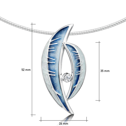 Skyran Silver ‘Moon’ CZ Necklace in Twilight Enamel