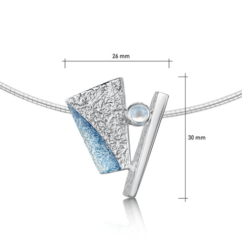 Standing Stones Enamel Necklace in Sterling Silver with Moonstone by Sheila Fleet Jewellery