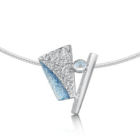 Standing Stones Enamel Necklace in Sterling Silver with Moonstone by Sheila Fleet Jewellery