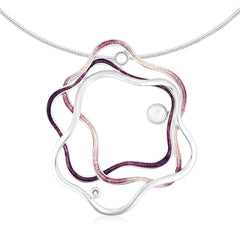 Tidal Islands Amethyst Enamel Dress Necklace with Moonstone, Pearl & CZ by Sheila Fleet Jewellery