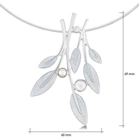 Rowan Occasion Necklace in Frost Enamel with Moonstone, Pearl & CZ