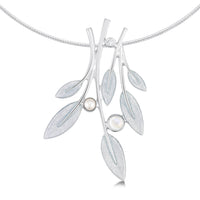 Rowan Occasion Necklace in Frost Enamel with Moonstone, Pearl & CZ