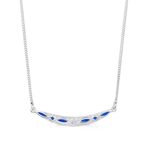 Sweetheart CZ Pendant Necklace in Electric Enamel by Sheila Fleet Jewellery