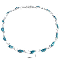 Rowan Moonstone Link Necklace in Sage Enamel