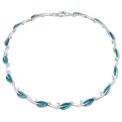 Rowan Moonstone Link Necklace in Sage Enamel