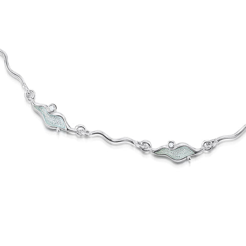 River Ripples Cubic Zirconia Full Necklace in Frost Enamel by Sheila Fleet Jewellery