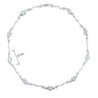 River Ripples Cubic Zirconia Full Necklace in Frost Enamel by Sheila Fleet Jewellery