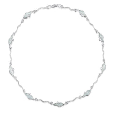 River Ripples Cubic Zirconia Full Necklace in Frost Enamel by Sheila Fleet Jewellery