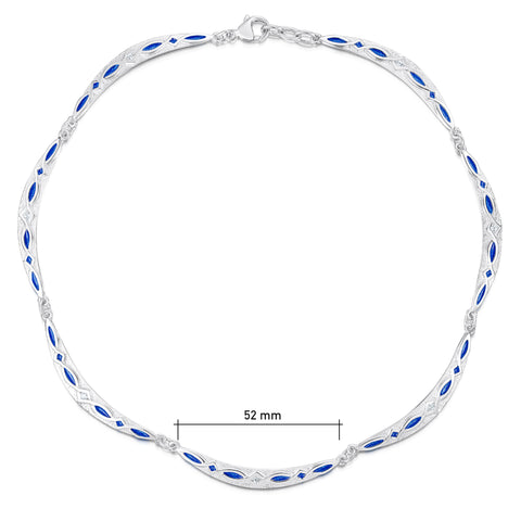 Sweetheart CZ Full Necklace in Electric Enamel by Sheila Fleet Jewellery