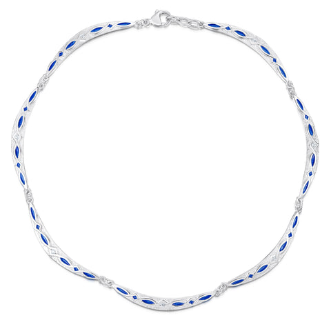 Sweetheart CZ Full Necklace in Electric Enamel by Sheila Fleet Jewellery