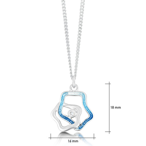 Tidal Islands Petite Cubic Zirconia Pendant in Slate Enamel