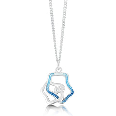 Tidal Islands Petite Cubic Zirconia Pendant in Slate Enamel by Sheila Fleet Jewellery