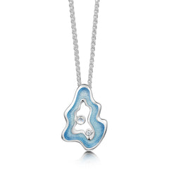 Rock Pool Small Enamel Pendant with Moonstone & CZ by Sheila Fleet Jewellery