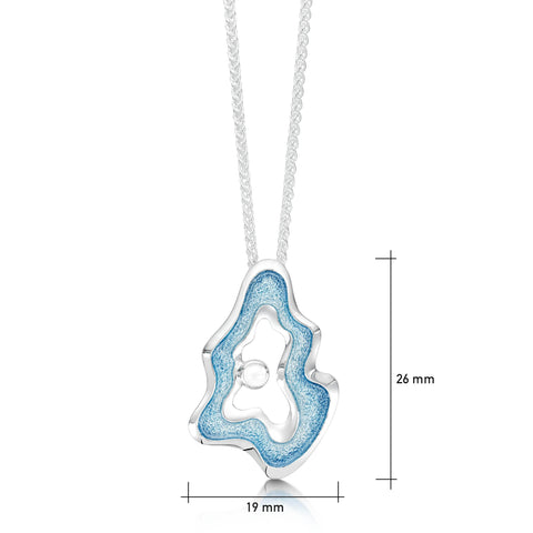 Rock Pool Small Enamel Pendant with Moonstone by Sheila Fleet Jewellery