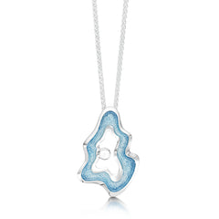 Rock Pool Small Enamel Pendant with Moonstone by Sheila Fleet Jewellery