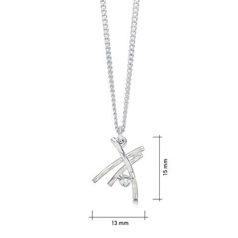 Morning Dew Enamel Small Pendant with Cubic Zirconia by Sheila Fleet Jewellery