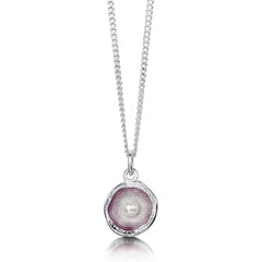 Lunar Pearl Small Pendant Necklace in Champagne Enamel by Sheila Fleet Jewellery