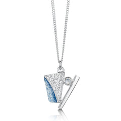 Standing Stones Enamel Pendant in Sterling Silver with Moonstone by Sheila Fleet Jewellery