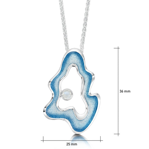 Rock Pool Enamel Pendant with Moonstone by Sheila Fleet Jewellery