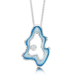 Rock Pool Enamel Pendant with Moonstone by Sheila Fleet Jewellery