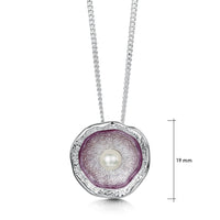 Lunar Pearl Pendant Necklace in Champagne Enamel