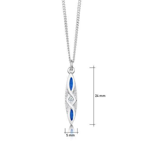 Sweetheart CZ Pendant in Electric Enamel by Sheila Fleet Jewellery