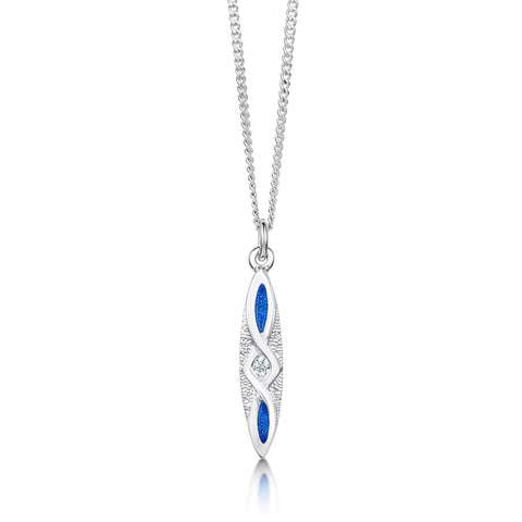 Sweetheart CZ Pendant in Electric Enamel by Sheila Fleet Jewellery