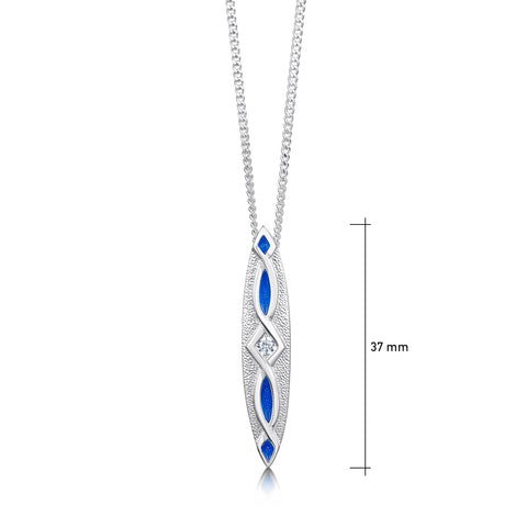 Sweetheart CZ Dress Pendant in Electric Enamel by Sheila Fleet Jewellery