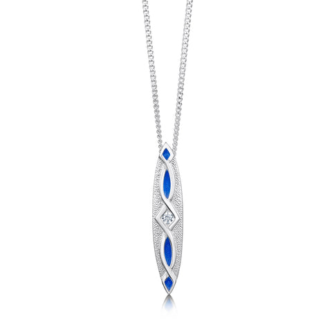 Sweetheart CZ Dress Pendant in Electric Enamel by Sheila Fleet Jewellery