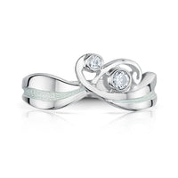 New Wave Cubic Zirconia Duo Ring in Crystal Enamel by Sheila Fleet Jewellery