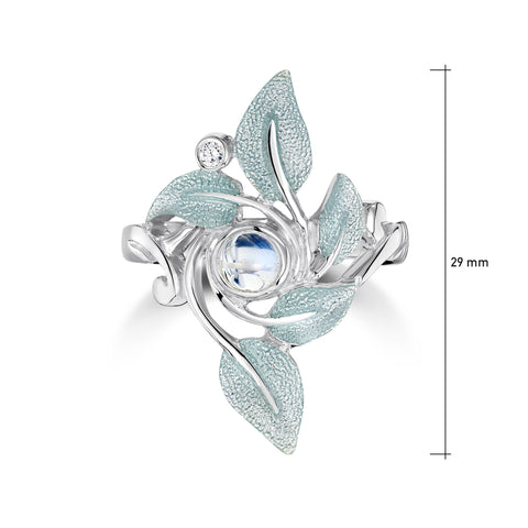 Sterling Silver Rowan Dress Ring in Frost Enamel by Sheila Fleet Jewellery