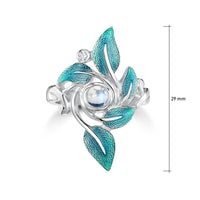 Sterling Silver Rowan Dress Ring in Sage Enamel by Sheila Fleet Jewellery