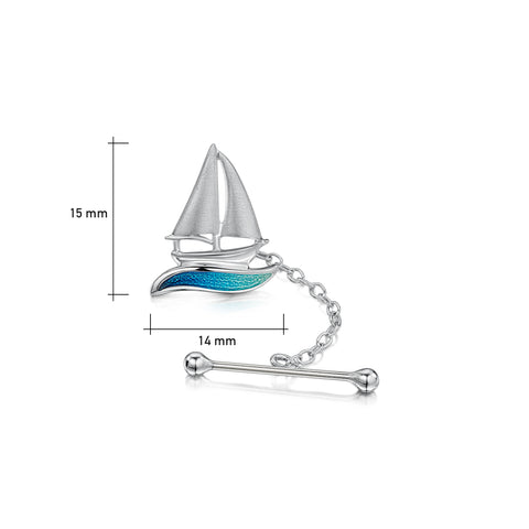 Orkney Yole Tie Tack in Tempest Enamel
