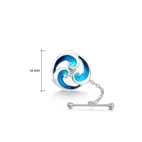 Breckon Enamel Tie Tack in Sterling Silver by Sheila Fleet Jewellery