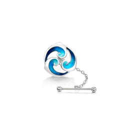 Breckon Enamel Tie Tack in Sterling Silver by Sheila Fleet Jewellery
