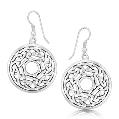 Celtic Dress Drop Earrings in Sterling Silver by Sheila Fleet Jewellery