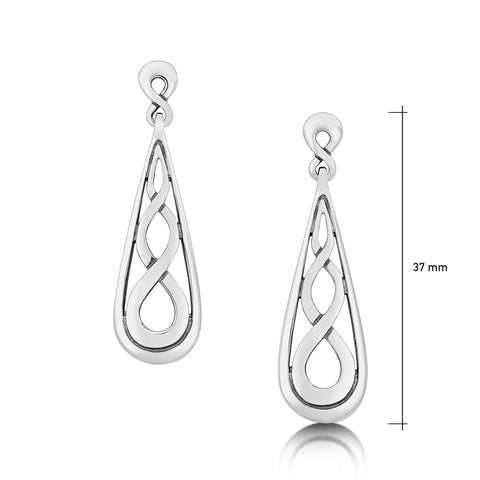 Celtic Teardrop Earrings in Sterling Silver