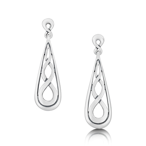 Celtic Teardrop Earrings in Sterling Silver by Sheila Fleet Jewellery