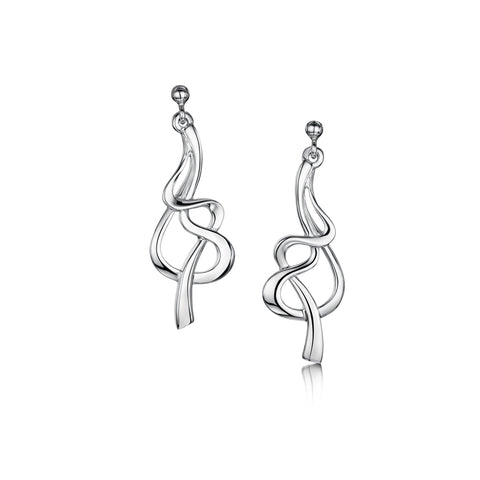 Tidal Dress Drop Earrings in Sterling Silver