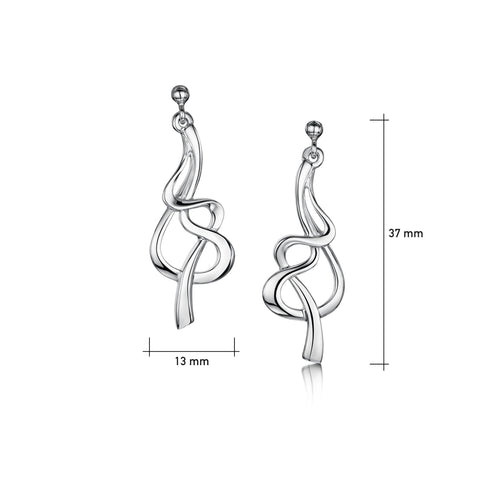 Tidal Dress Drop Earrings in Sterling Silver by Sheila Fleet Jewellery
