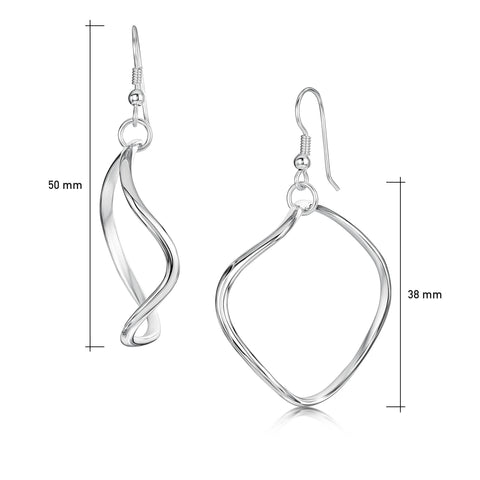 Tidal Large Single Hoop Earrings in Sterling Silver by Sheila Fleet Jewellery
