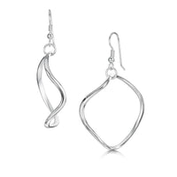 Tidal Large Single Hoop Earrings in Sterling Silver by Sheila Fleet Jewellery