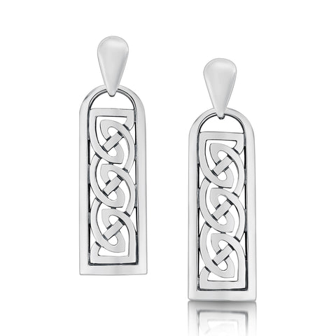 Celtic Arch Drop Earrings in Sterling Silver by Sheila Fleet Jewellery
