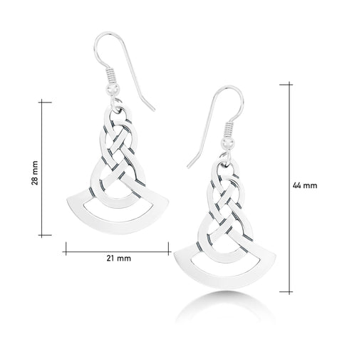The Lover’s Knot Silver Dress Drop Earrings by Sheila Fleet Jewellery
